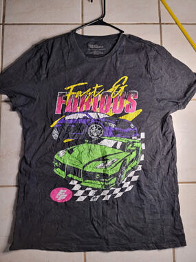 Fast & Furious Graphic T-Shirt Mens XL Black Vintage Style Racing Cars